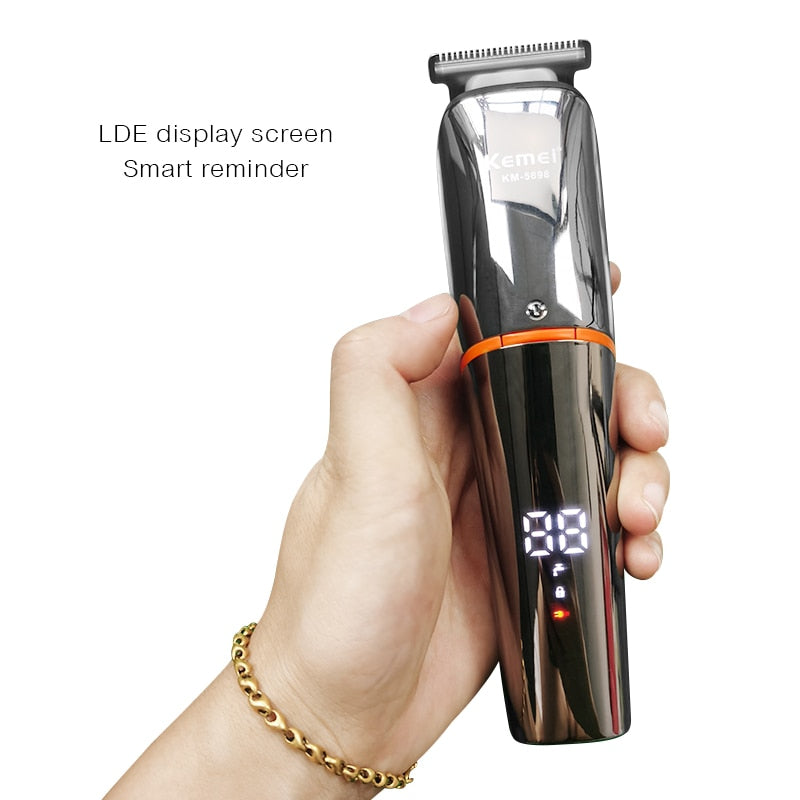 KEMEI Electric Hair Clipper LED Display for Men Professional Hair Trimmer USB Charging Rechargeable Hair Cutting Beard Machine