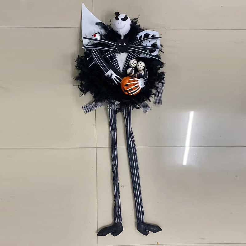 Halloween Scary Pumpkin Garland Door Hanging Holiday Party Horror Skeleton Decorative Props