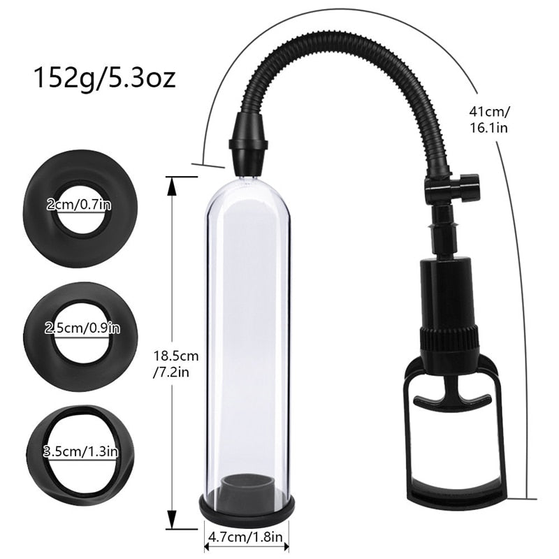 Manual Penis Pump Sex Toys for Men Penis Enlargement Vacuum Pump for Penis Enhancement Male Masturbator Adult Penis Extender Too