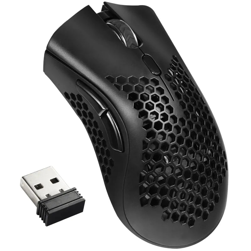 Ratón óptico inalámbrico con receptor USB, Mouse RGB para videojuegos, 6 botones, para ordenador portátil, PC y oficina, LED recargable