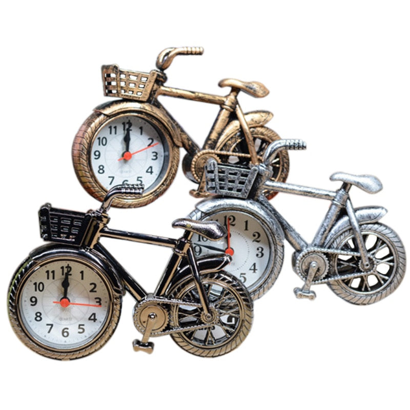 Creative Retro Bicycle Alarm Clock Office Bedside Table Living Room Home Clock Gifts Crafts