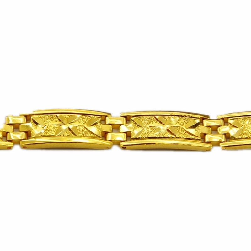 Wholesale 24k Gold Filled 12MM Watch Belt Shape Bracelet for Men 20CM Long.Fashion Pure Gold Color Men's  Jewelry