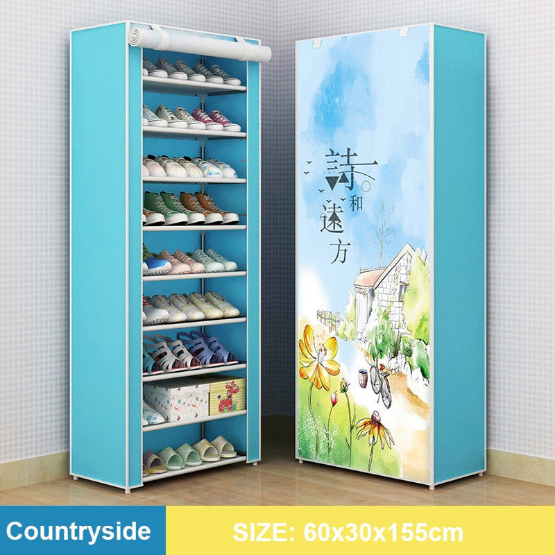 Shoe Cabinet Dustproof Shoes Storage Closet Hallway Space-saving Shoerack Organizer Holder Home Furniture