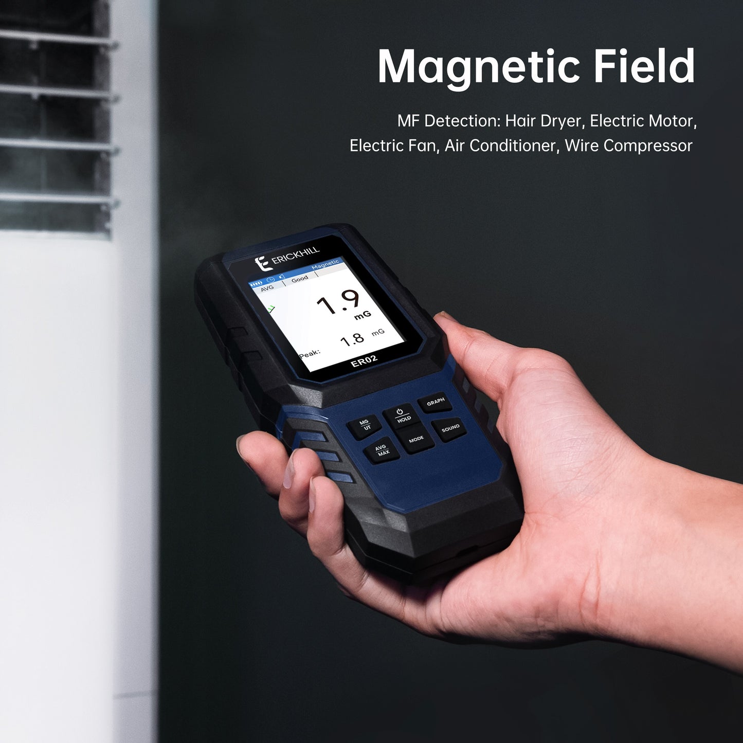 EMF Meter Electromagnetic Field Radiation Detector Radio Frequency Field Tester Rechargeable Portable Counter Emission Dosimeter