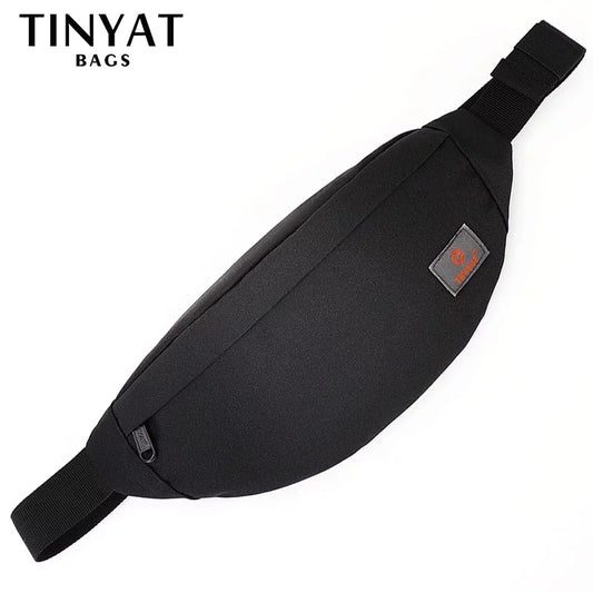 TINYAT, nuevo bolso de cintura informal para hombre, riñonera de lona de marca, riñonera para mujer, bolsa para dinero, teléfono, riñonera negra a la cadera