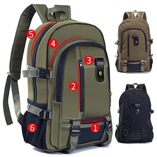 Mochila de Montañismo para hombre, morral de lona de gran capacidad para escuela secundaria, bolsa de viaje para acampar al aire libre, bolsa de ordenador, 2023