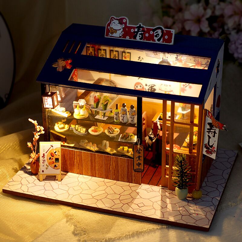 CUTEBEE maison de poupée Miniature bricolage maison de poupée avec meubles maison en bois Casa Diorama jouets pour enfants cadeau d'anniversaire Z007