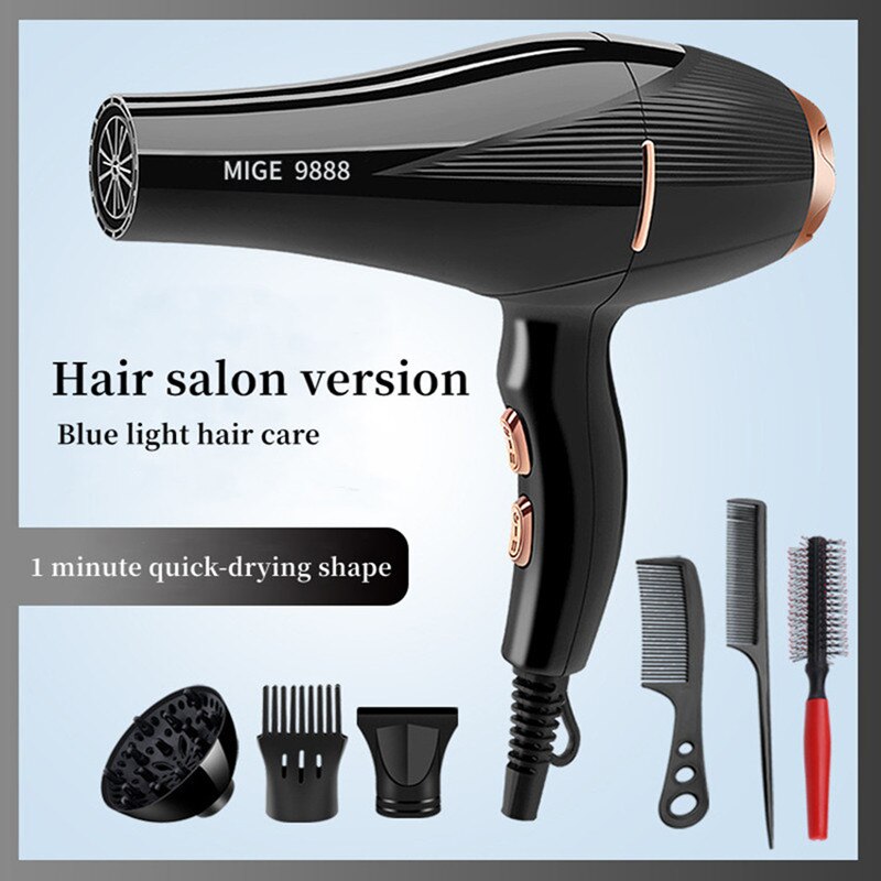 Sèche-cheveux professionnel à grande vitesse 2300W, Ultra haute puissance, séchage rapide, Ion à lumière bleue, silencieux, recommandé pour les Salons de coiffure à domicile