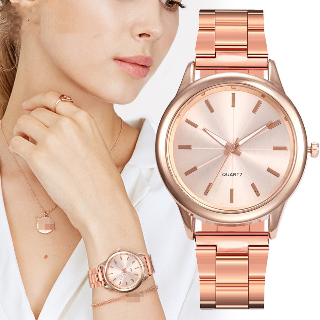 2023 Top Brand Women Watches Luxury Rose Gold  Fashion Stainless Steel Belt Mesh Wristwatch Ladies Clock Jewelry Gifts Relogio