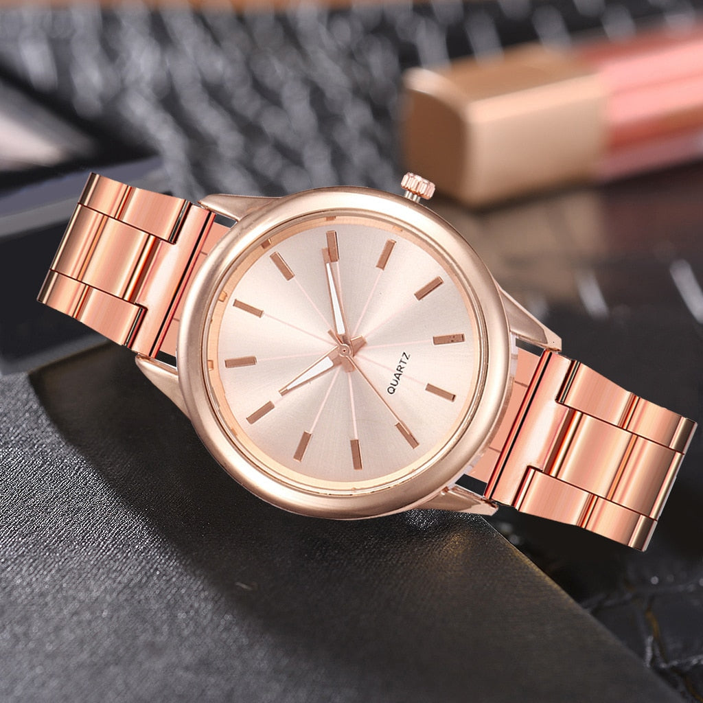 2023 Top Brand Women Watches Luxury Rose Gold  Fashion Stainless Steel Belt Mesh Wristwatch Ladies Clock Jewelry Gifts Relogio