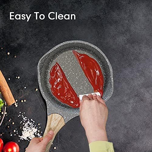 Pans Set Nonstick 20pcs, Healthy kitchen Cookware Sets, Induction Cooking Set W/Gray Granite Stone Frying Pans, Saucepans, S