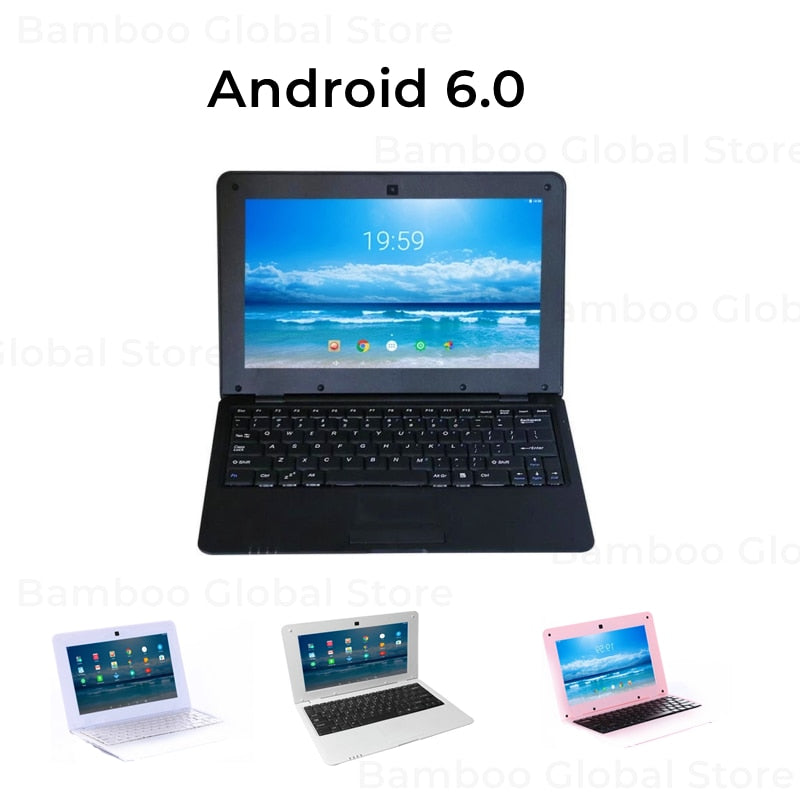 Ordinateurs portables Android 6.0 Ноутбуки Full HD Netbook Hot Mini 10.1 pouces ordinateur de jeu mémoire de masse 1GB + 8GB avec PC portable bon marché CPU A33