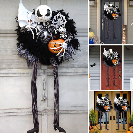 Halloween Scary Pumpkin Garland Door Hanging Holiday Party Horror Skeleton Decorative Props