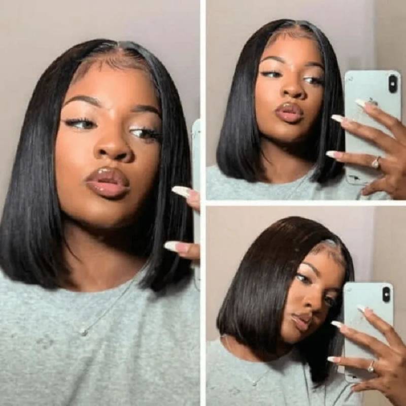 10 Inches Bob Wigs Lace Front Wig Short Wig Human Hair Pre Plucked For Women