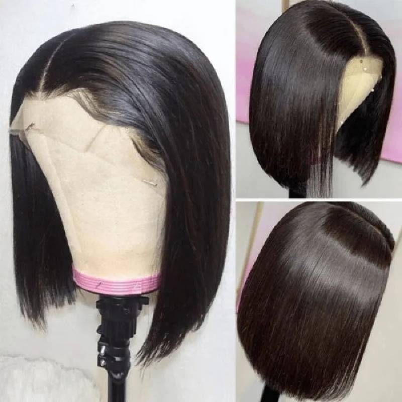 10 Inches Bob Wigs Lace Front Wig Short Wig Human Hair Pre Plucked For Women