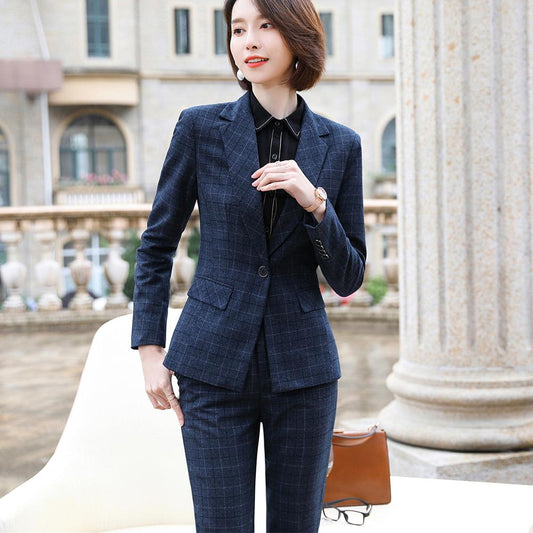 Plaid Suit Suit Fashion Temperament Business