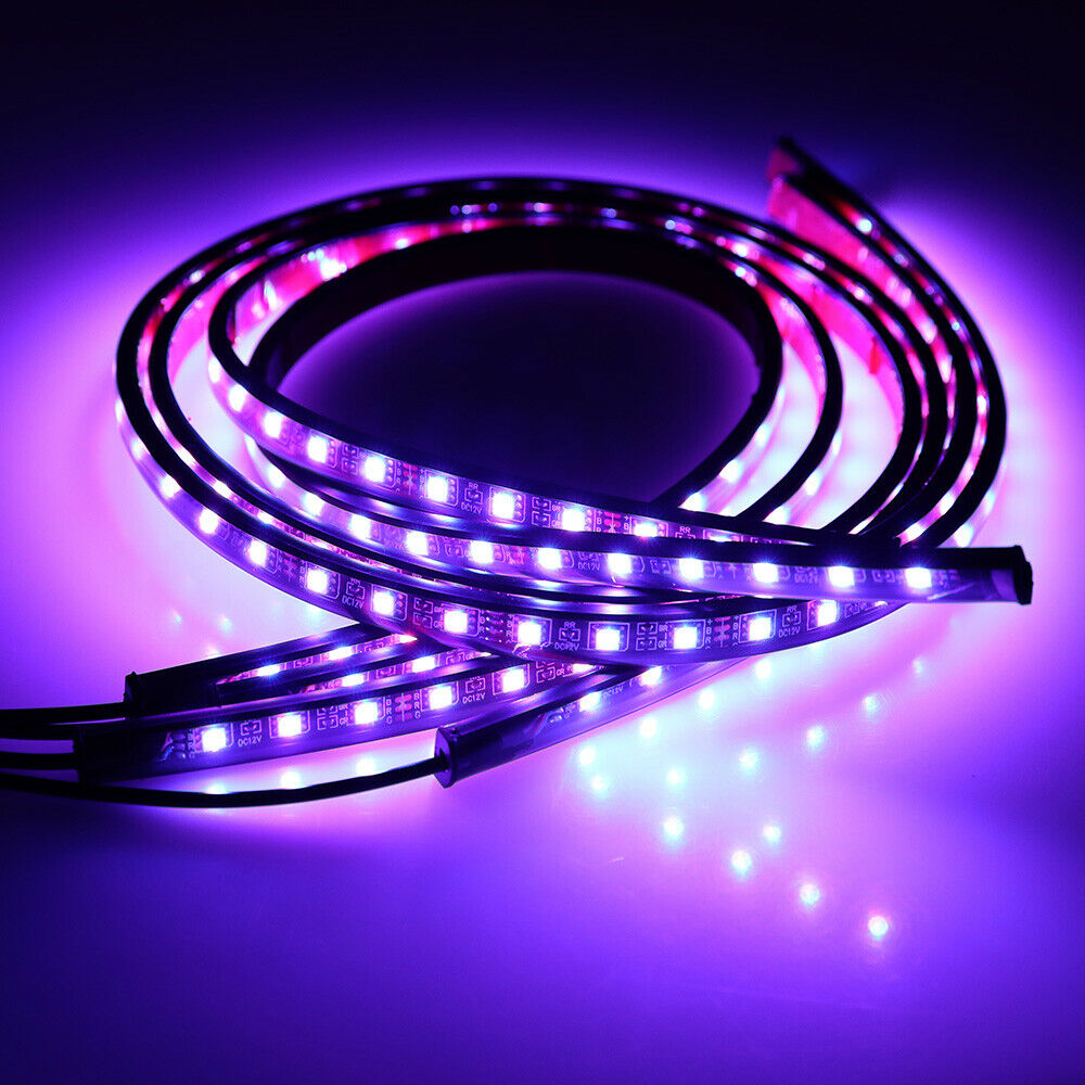 Tira Flexible de luces LED para debajo del cuerpo del coche, Control remoto por aplicación, luz de neón Led para coche, lámpara de ambiente decorativa RGB