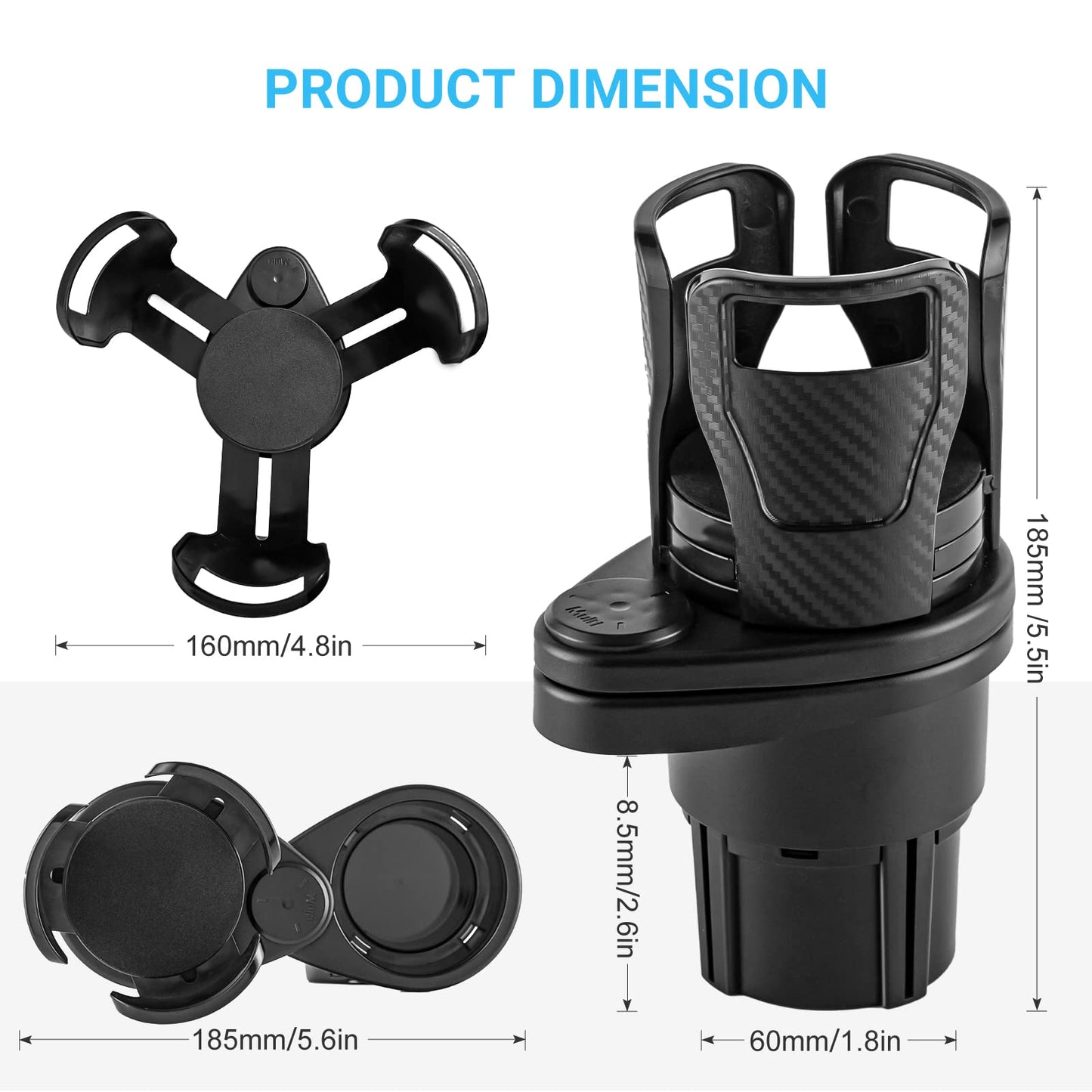 Soporte para botella de agua para coche, soporte para vasos giratorio de 360 ​​grados, gafas de sol, organizador de teléfono, almacenamiento, accesorios de Interior de coche