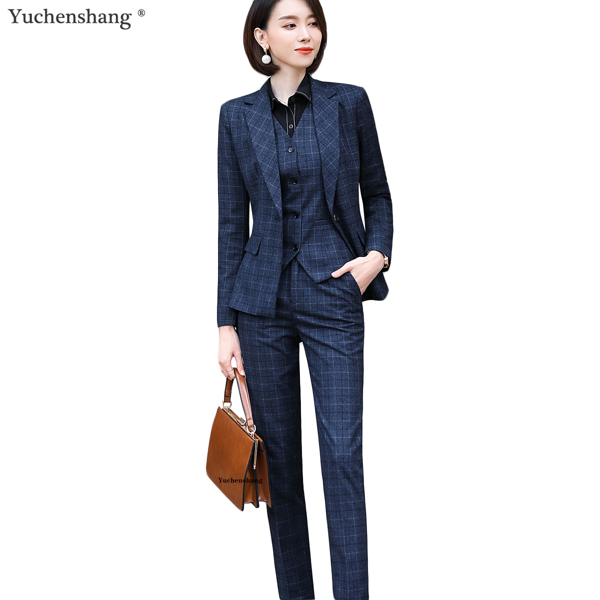 Plaid Suit Suit Fashion Temperament Business