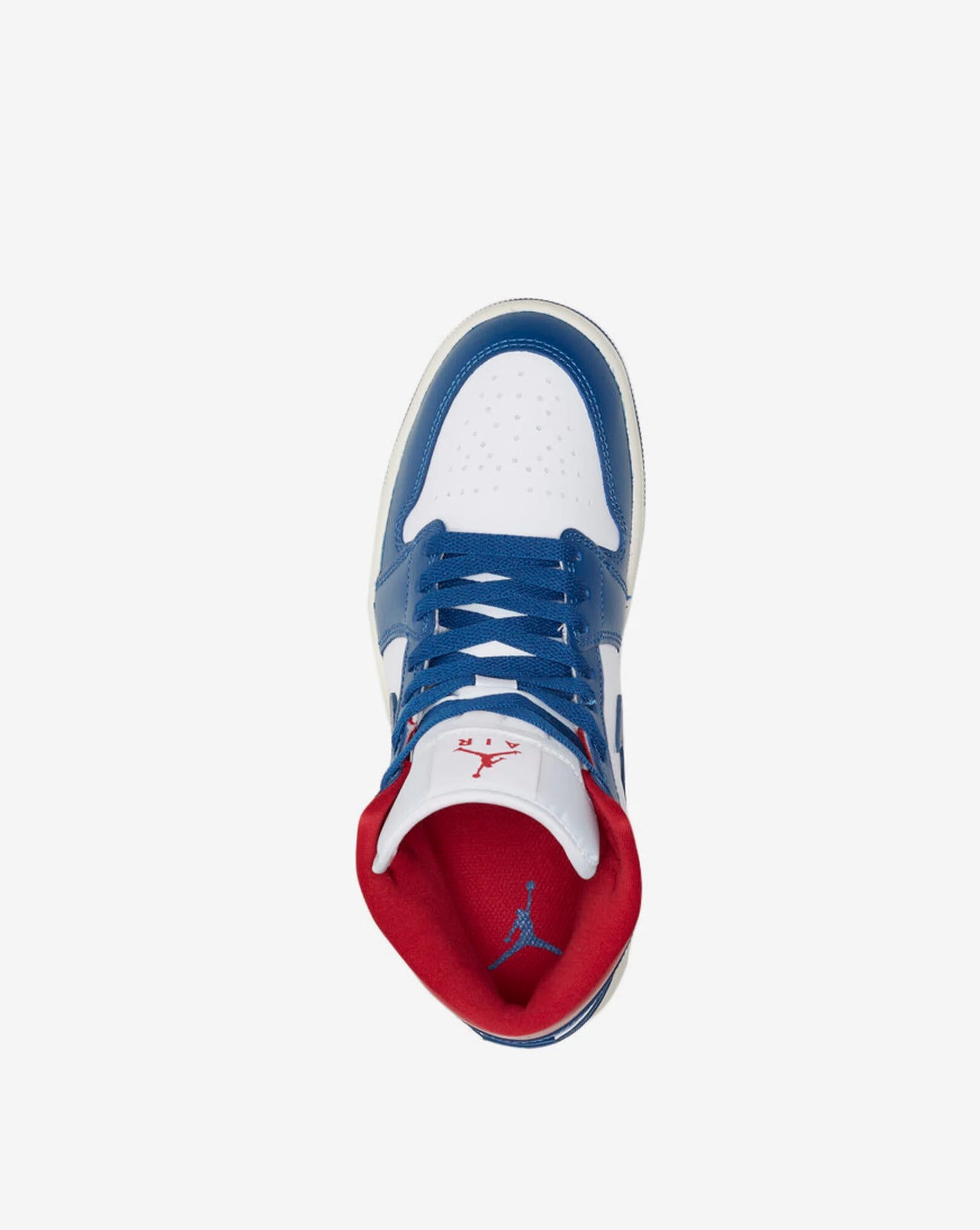 Air Jordan Mid1 top blue white and red high tops